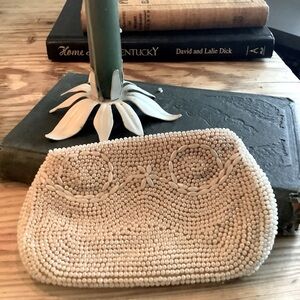 Vintage 1920’s Beaded Small Zip Clutch Change Purse Wallet